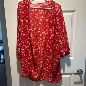 Red Floral Kimono